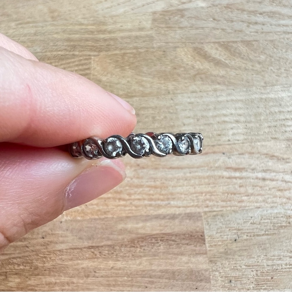 925 Sterling silver eternity band ring cubic zirconia